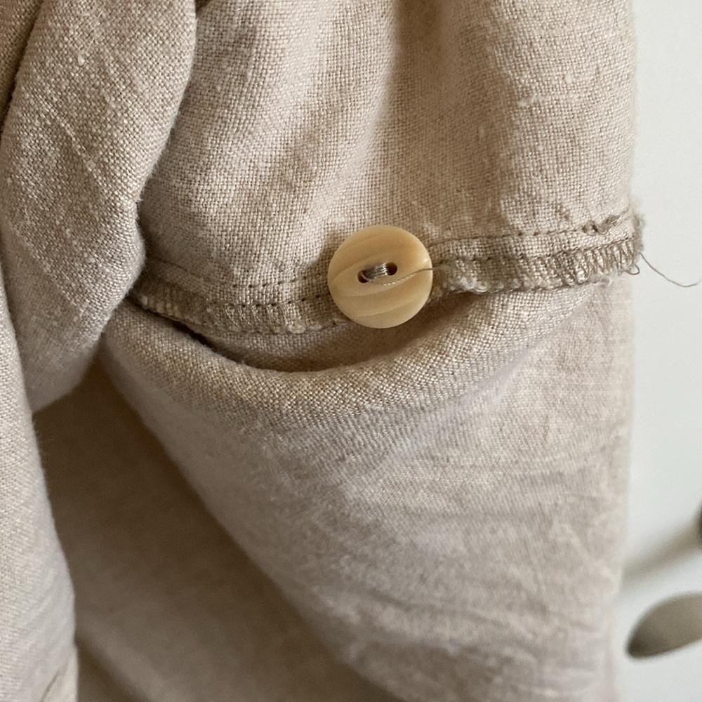 Flax Natural Linen Button-Up Blouse - Picture 4 of 5